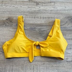 Old Navy Mustard Tie-Front Bikini Top